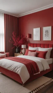 Choose muted or darker red shades