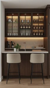 Choose sleek furniture and finishes