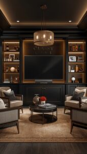 Classy Man Cave With Metallic Details