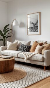 Cozy Scandinavian Living Room With Textiles