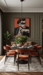 Cozy Seating for a Moody Dining Room