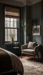 Cozy Seating in a Moody Bedroom