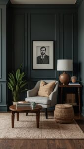 Cozy Seating in a Moody Office Space