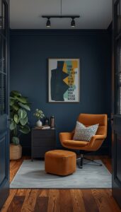 Cozy Seating in a Moody Office Space