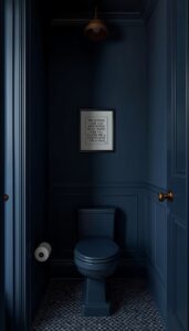 Dark Blue Wall Colors for a Moody Bathroom