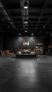 Dark Ceiling Design for a Studio Feel