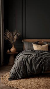 Dark Feminine Bedroom With Natural Elements