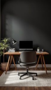 Dark Wall Colors for a Moody Office Look