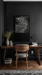 Dark Wall Colors for a Moody Office Look