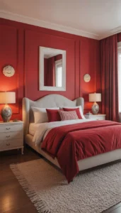 Deep Red Accent Walls for Visual Impact