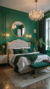 Emerald Green and Gold Accents for a Luxe Feel