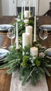 Evergreen and Greenery Winter Centerpieces