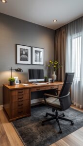 Everyday Functional Masculine Home Office Setup