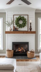 Everyday Modern Farmhouse Fireplace Styling
