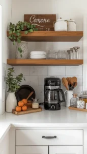 Farmhouse Inspired Counter Coffee Bars for Warmth