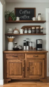 Farmhouse Style Coffee Bar Decor for Warmth
