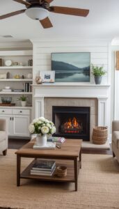Fireplace Styling for Small Farmhouse Living Rooms