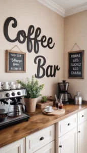 Hang framed art or simple signage