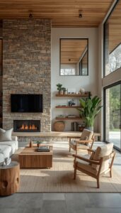 Incorporate Wood and Stone