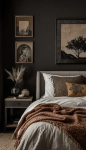 Incorporate darker framed art