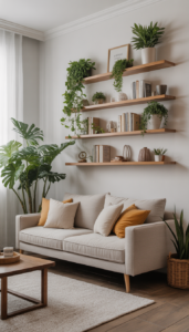 Install floating shelves