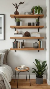 Install floating shelves