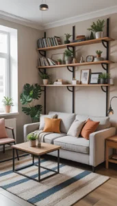 Install floating shelves