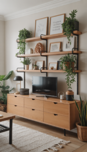 Install floating shelves