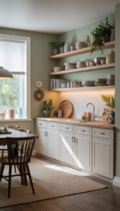 Install floating shelves nearby