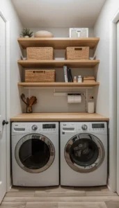 Install tall open shelving