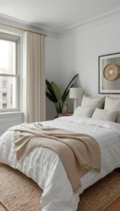 Keep bedding simple and light