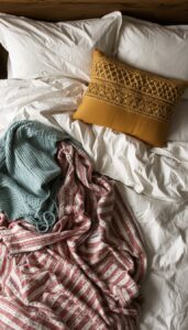 Keep bedding slightly undone