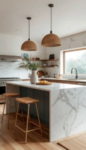 Keep island decor minimal