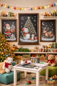 Kids Friendly Christmas Chalkboard Art