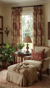 Layer curtains, cushions, and throws