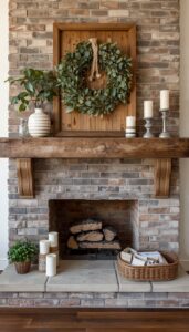 Layered Rustic Mantel Decor