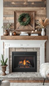 Layered Rustic Mantel Decor