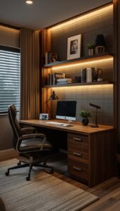 Masculine Home Office Lighting Ideas