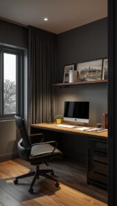 Masculine Home Office Lighting Ideas