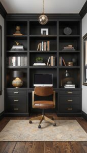 Masculine Home Office With Shelving