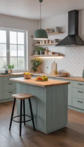 Match countertop tones with cabinetry