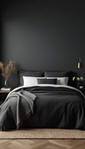 Minimal Dark Feminine Bedroom Styling