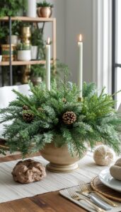 Mix Greenery With Natural Decor