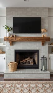 Modern Farmhouse Fireplace With Rustic Details