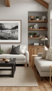 Modern Farmhouse Living Room With Textured Layers