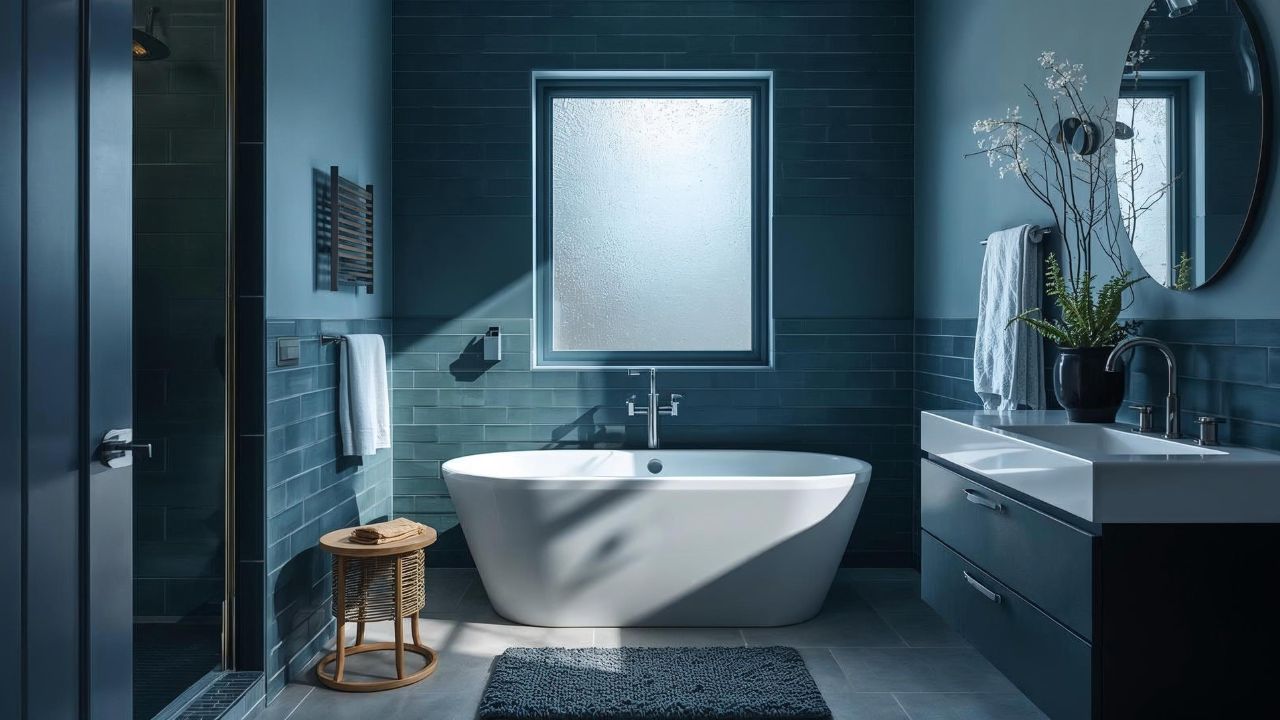 Moody Blue Bathroom