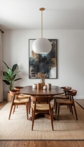 Moody Dining Room With Artwork