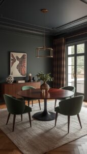 Moody Dining Room With Statement Furniture