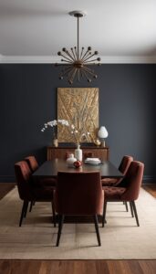 Moody Dining Room With Statement Furniture