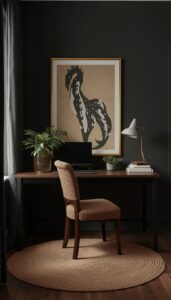 Moody Home Office With Vintage Touches